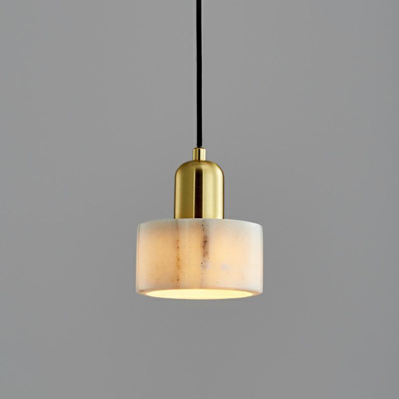 Luce del soffitto a sospensione rotonda in marmo Nordic 1 Lulb Suspension Lull With Brass Wocket