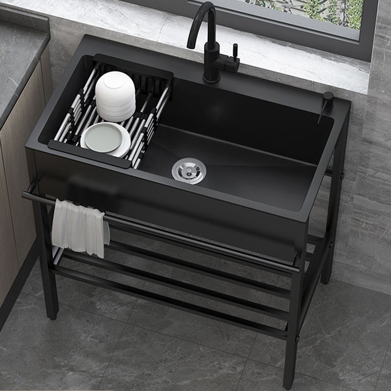 Modern Style Kitchen Sink All-in-one Black Kitchen Sink with Drain Assembly
