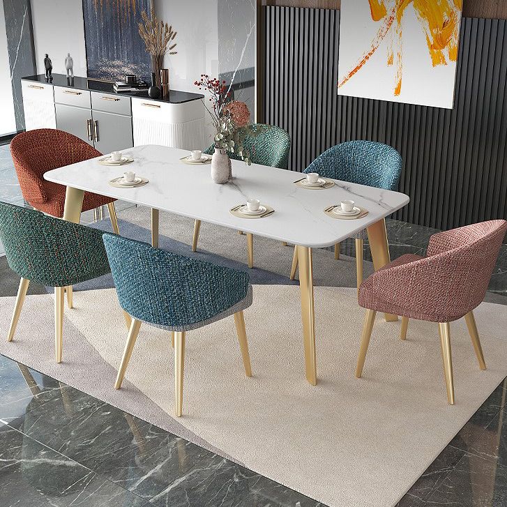 Rectangle Dining Site Table Traditional Luxury Stone Dining Room Collection with 4-foot