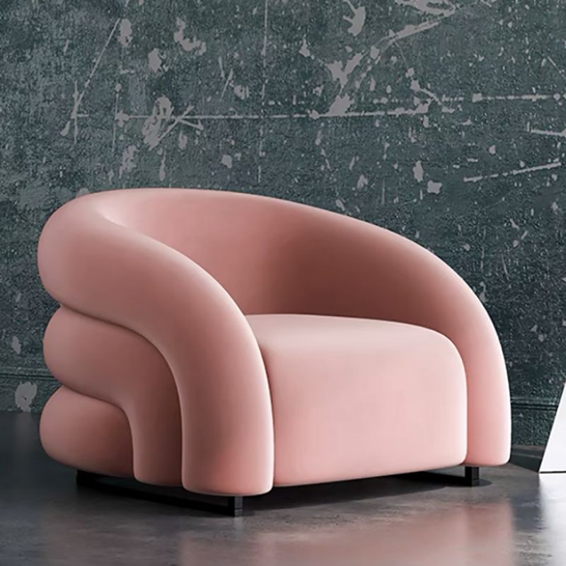 Velvet Barrel Chair 33.85" Wide Arms Included Chair for Living Room
