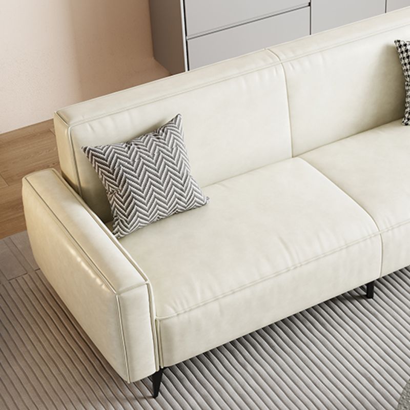 Contemporary Style 29.52" Wide Solid Color Sofa Square Arm Sofa