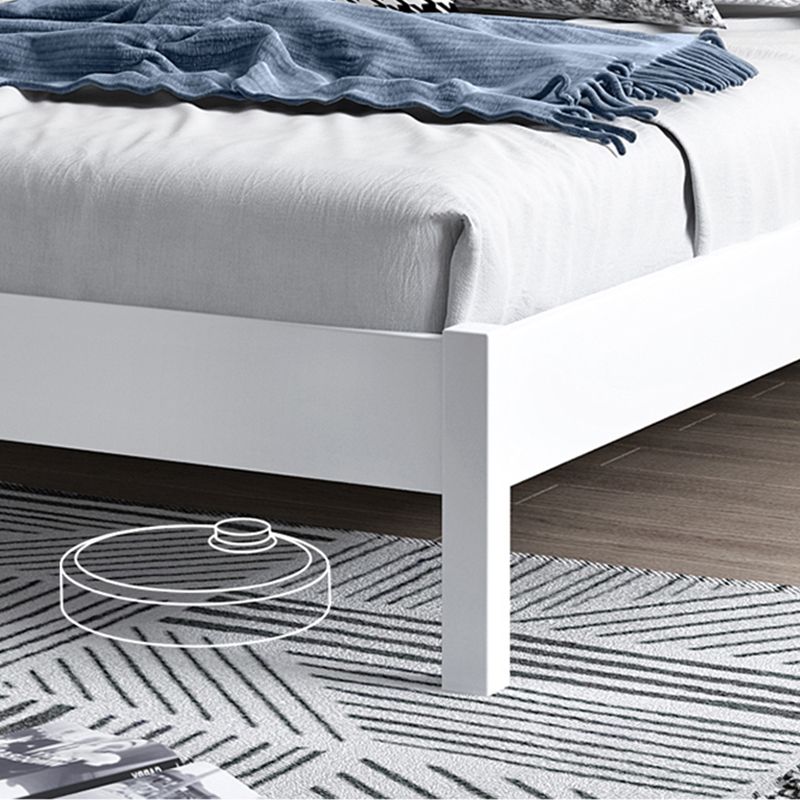 Modern Solid Color Open-Frame Bed with Rectangular Headboard