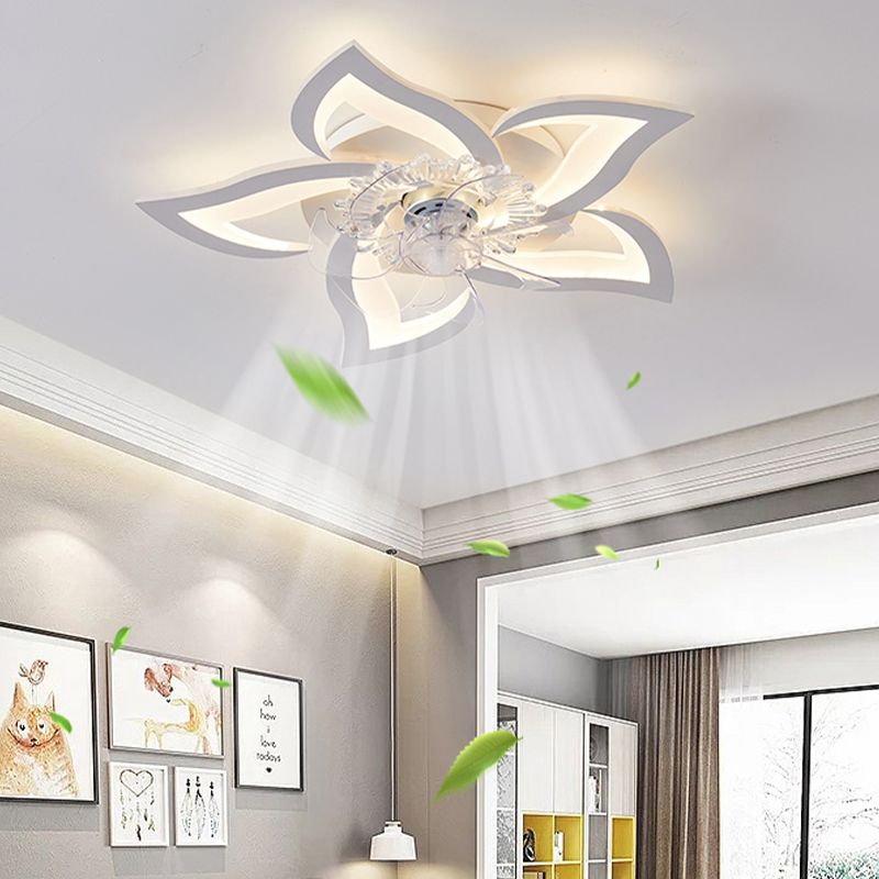 Luce a ventola del soffitto in metallo nordico illuminazione a filo a filo multipla con lama della ventola di plastica