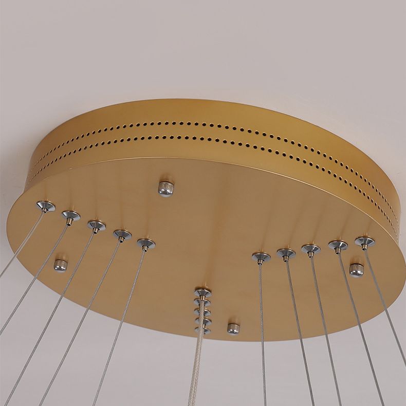 Iluminación colgante de anillo brillante externo simplicidad lobby de metal LED LED en oro