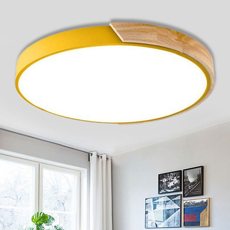Macaron Loft Circle Plafonnier LED en acrylique pour la maternelle