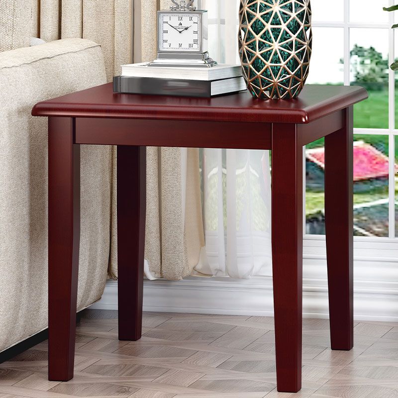 Solid Wood Square Top Side Table 23.6" Tall 4 Legs End Table