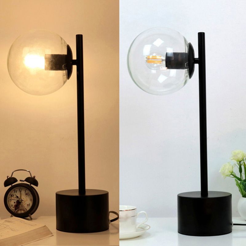 Modern Style Spherical Night Table Lamp Glass One Light Table Light