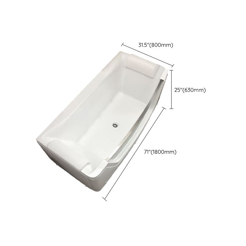 Modern Rectangle Acrylic Bathtub Back to Wall with Massage Device