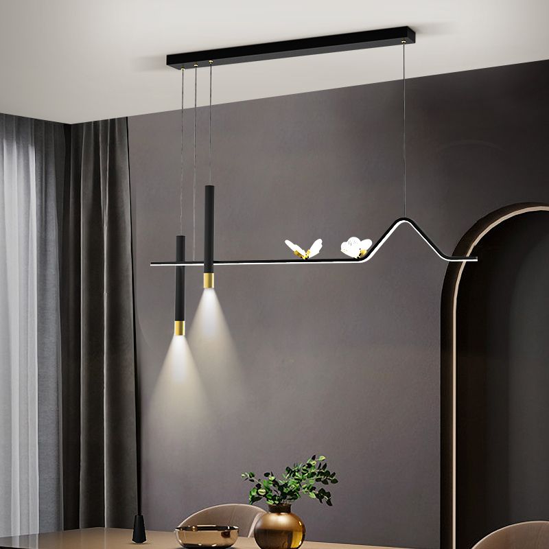 Zeitgenössischer Stil linearer Form Island Lights Metal Island Lighting