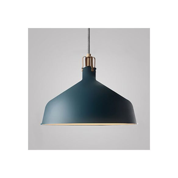 8,5 "/13" W gewölbte Metallanhänger Beleuchtung Industrial Style 1 Light Ess Room Hanging Lamp mit verstellbarer Kabel in Grau/Rosa