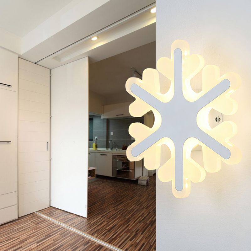 Flat Cartoon Shape Wall Light Modern Stylish Acrylic LED Wall Lamp in White for Stair