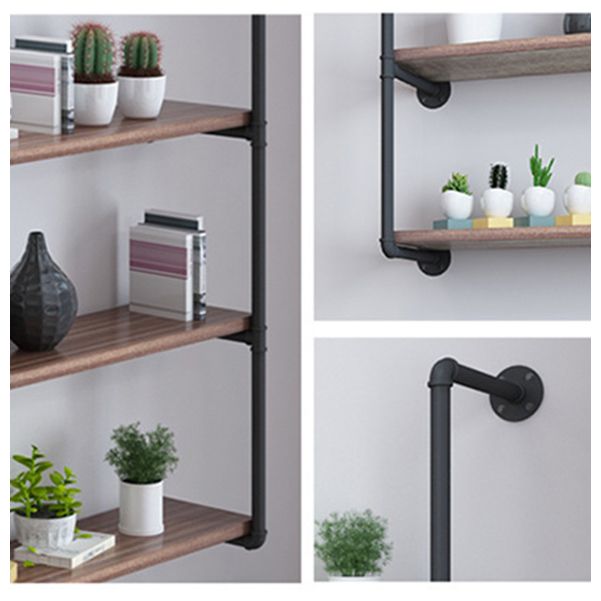 11.81"W Bookshelf Wall Mounted Industrial Style Bookcase for Home Office