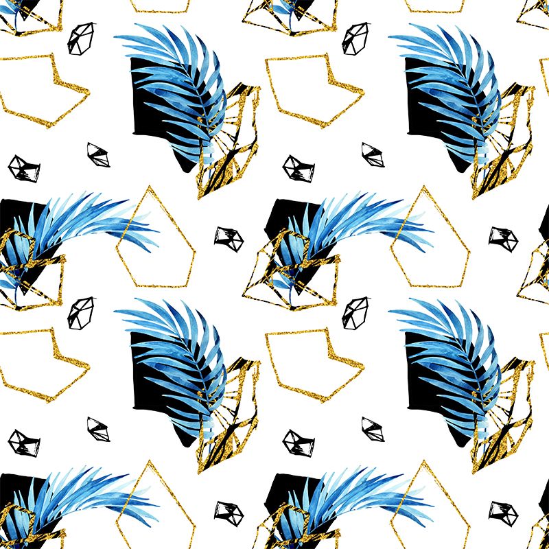 Waterproof Leaves Wall Mural Tropical Non-Woven Wall Covering, Custom Size Available