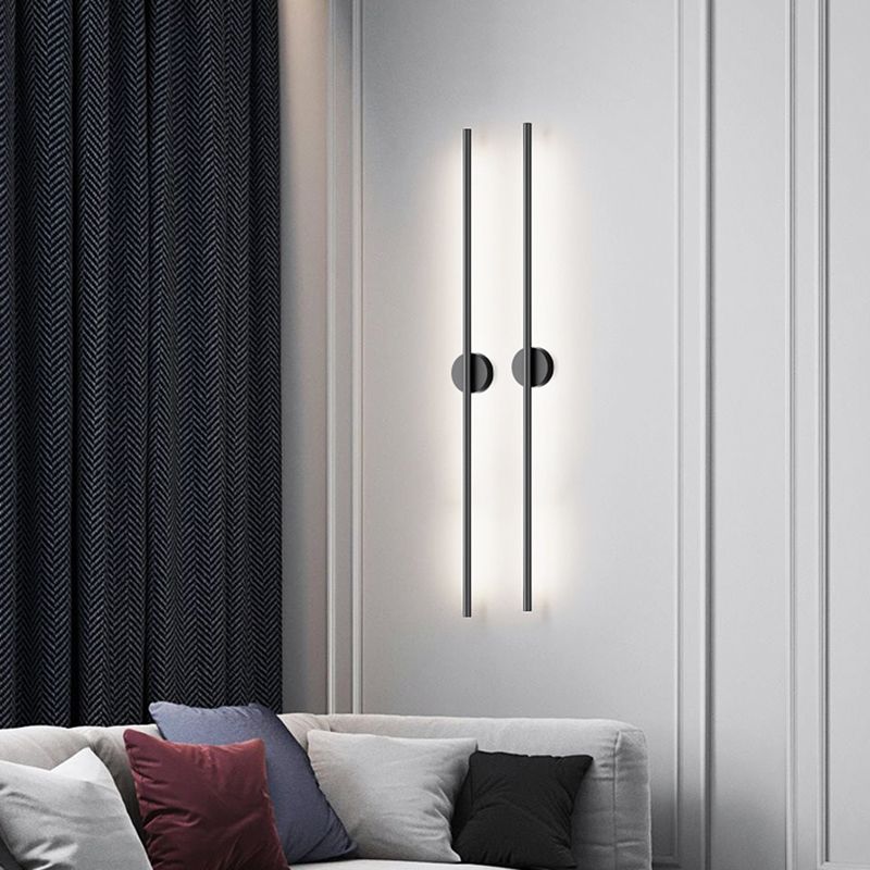 Sombra lineal matones de metal mate estilo moderno 2 luces luz montada en la pared