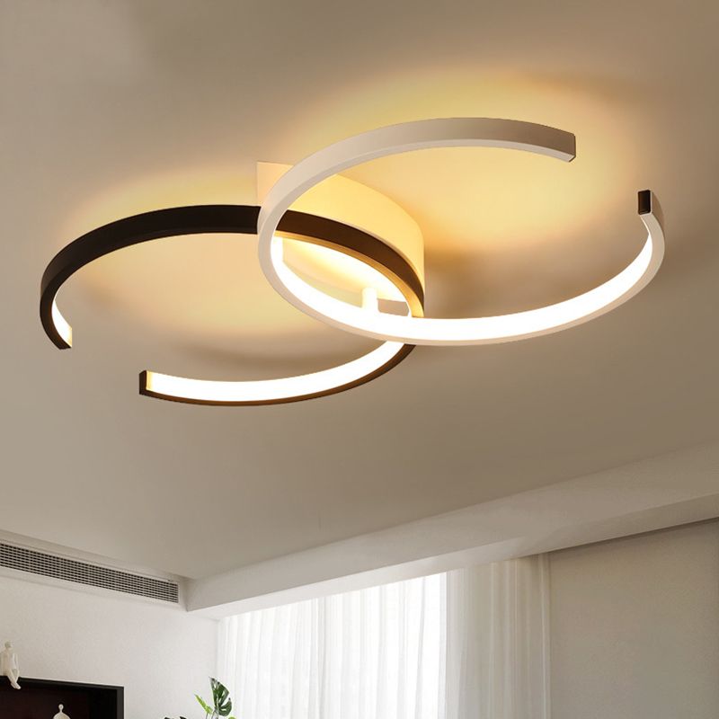Double-C acrylique près du minimalisme de lampe au plafond