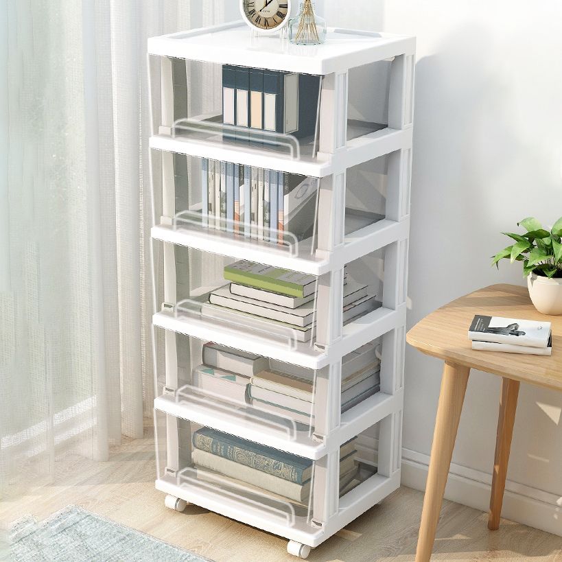 Modern Style Bookshelf Closed Back Plastic Bookcase for Home Office
