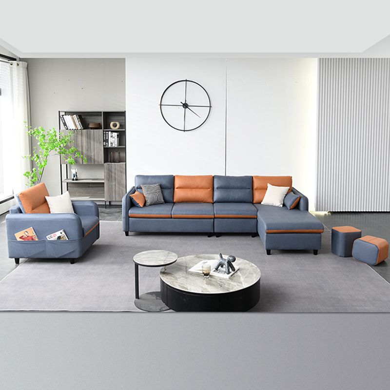 102.36"D x 62.99"W x 29.53"H Fabric Cushions Square Arm Sofa with Storage