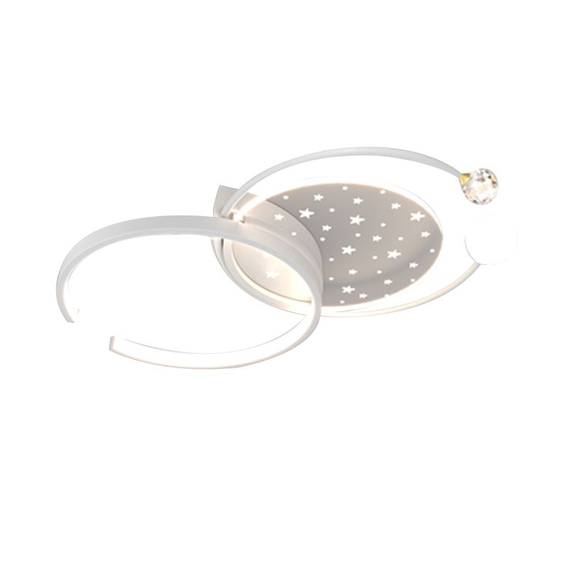Metal Modern Flush Mount Geometric Shape Ceiling Lamp with Acrylic Shade for Bedroom