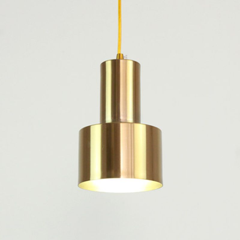 Lampe à suspension en fer électroplate dans le pendentif simple cylindroid moderne de style luxueux
