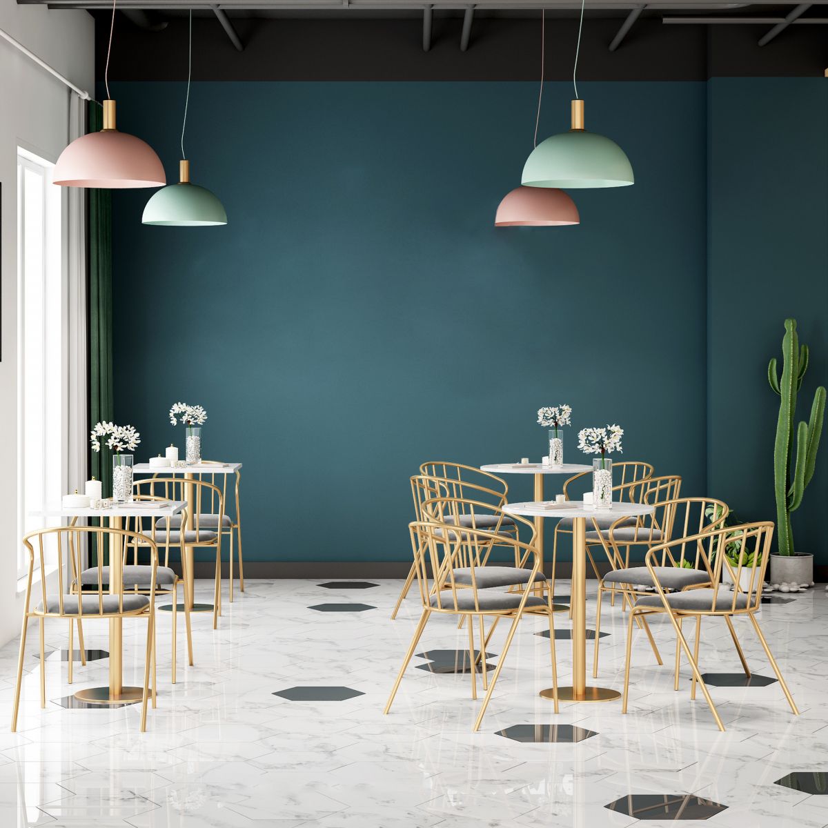 Glam Sintered Stone Dining Set Round 1/2/3/5 Pieces Dining Set for Home Use