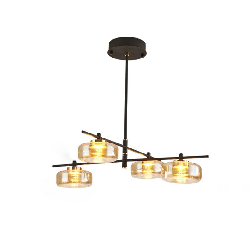 Modern Black Sputnik Chandelier Light Fixtures Aluminum Hanging Lamp for Living Room