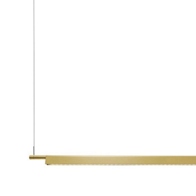 Black / Gold Linear Kitchen Island Fixture Minimalist Metal Ceiling Pendant