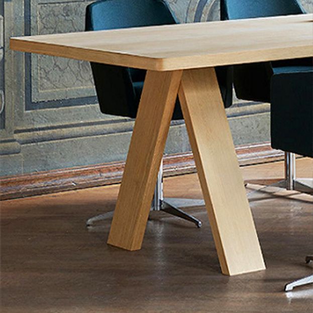 Table à manger rectangulaire industrielle table en bois massif en bois avec 4 jambes