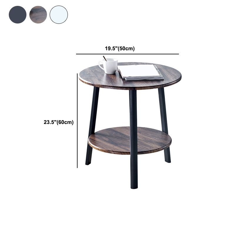 3 Legs Round Side End Table Wood Side End Table with Storage
