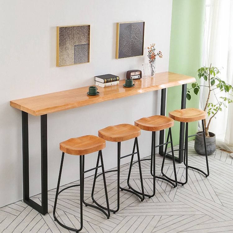 Rectangle Bar Dining Table Contemporary Bar Table with Black Sled Base
