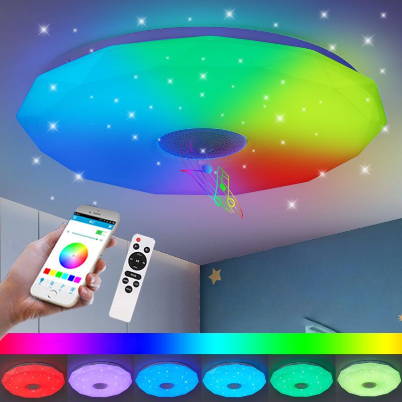 Lámpara de techo moderna, luz de control de teléfono, luz LED Bluetooth, luz de dormitorio