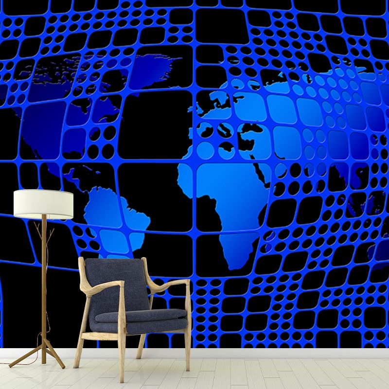 Decorative Wall Mural Wallpaper Map Illustration Sitting Room Wall Mural
