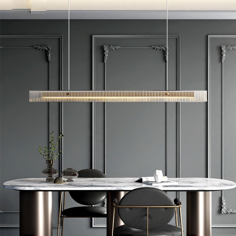 Modern Black/Golden Kitchen Island Lighting Linear LED Island Pendant Lighting