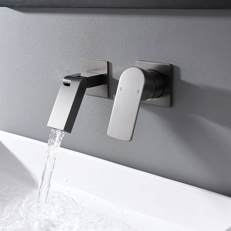 Modern Wall Mounted Bathroom Faucet Waterfall Spout Bathroom Faucet