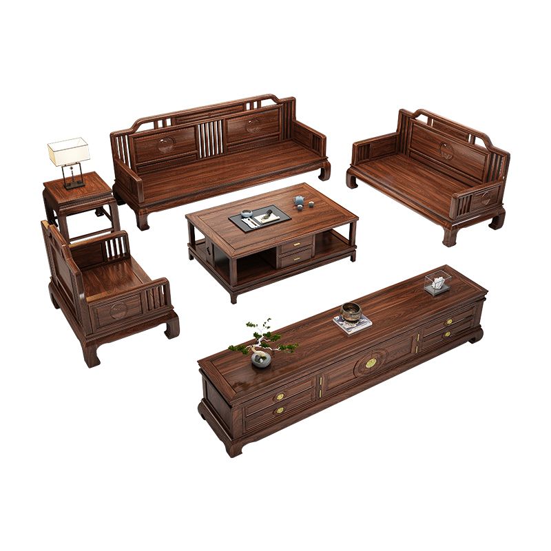 Scandinavian Sectional Sofas Solid Wood Brown Sectional Couch