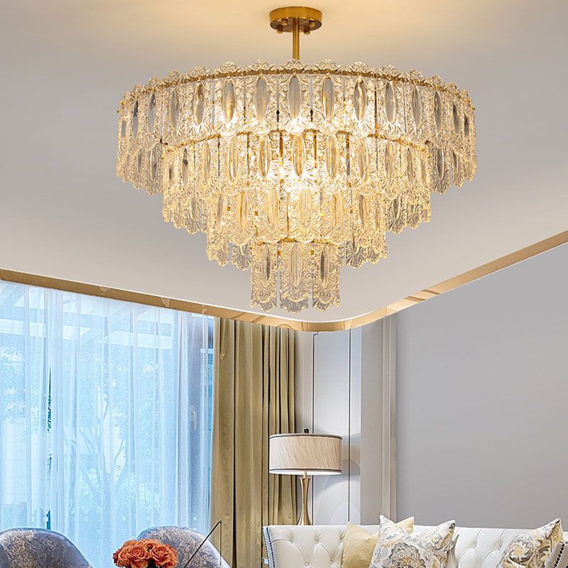 Luminaire ludique à plusieurs niveaux Éclairage de pendentif en verre moderne pour restaurant