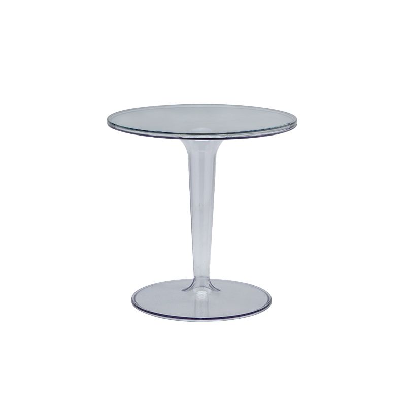 Plastic Round Side End Table 19.09" Wide Pedestal Sofa Side Accent Table