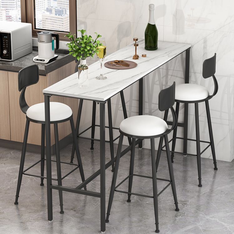 Modern Bar Table Set 1/2/3/5 Pieces Metal Bar Table with High Stools