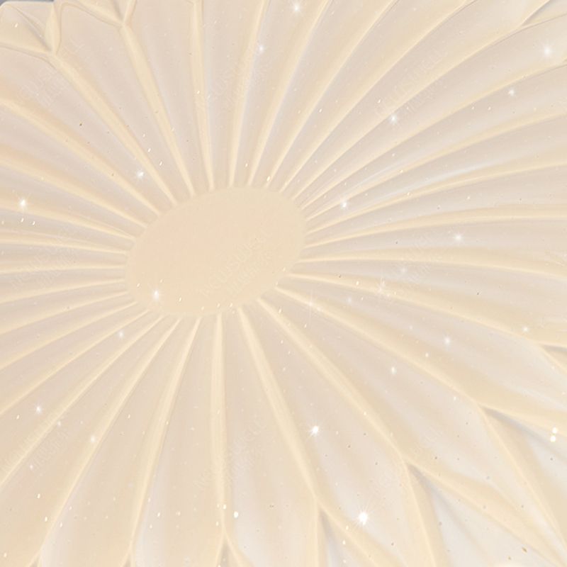 Wood Round Flush Mount Light Modern 1-Light Flush Mount Ceiling Light in Brown