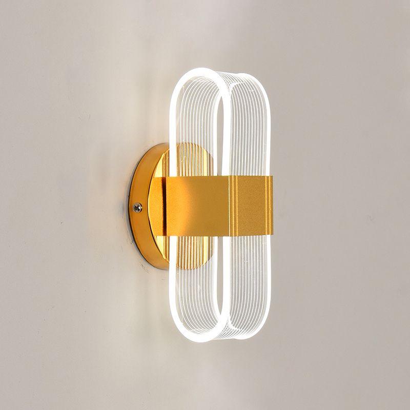 Geometrische Wandleuchten moderne Wandlampe Metall 2 Lichtwandleuchte in Gold