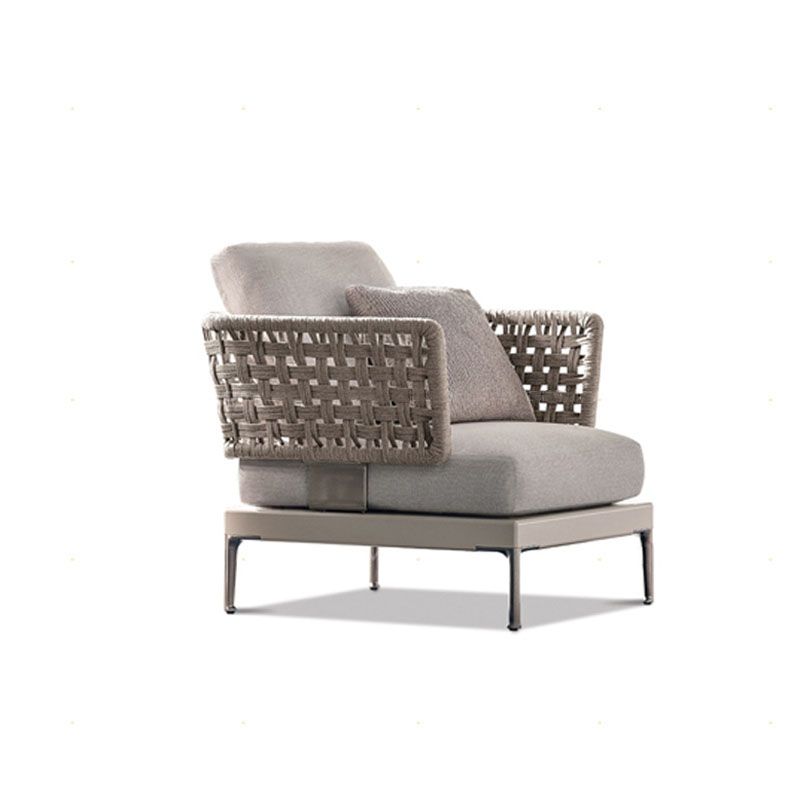 Aluminum Patio Sofa 1 PC UV Resistant Outdoor Patio Sofa with Cushion