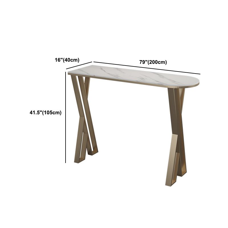 Glam 1/2/3/5 Pieces Bar Table Set Rectangle Bar Table with Metal High Stools for Home