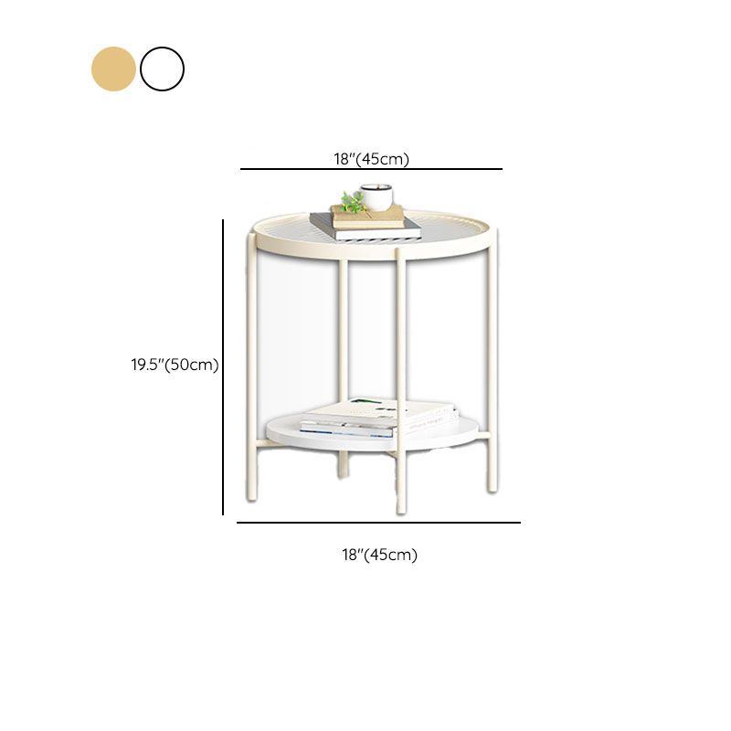 4 Legs Metal Coffee Table Shelf Included Oval Glass Top Cocktail Table