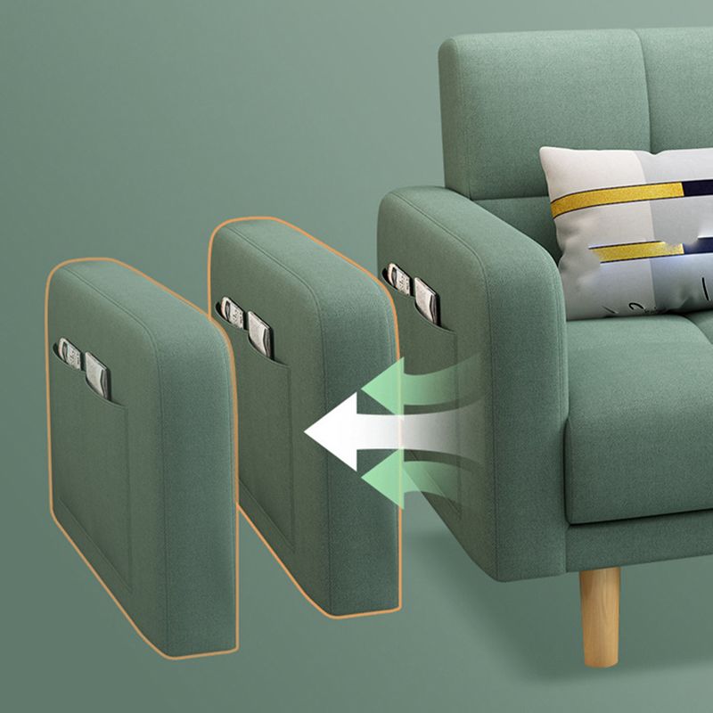 Modern Style Wooden Base Scientific Cloth Cushion with Pillow Rectangular Sofa