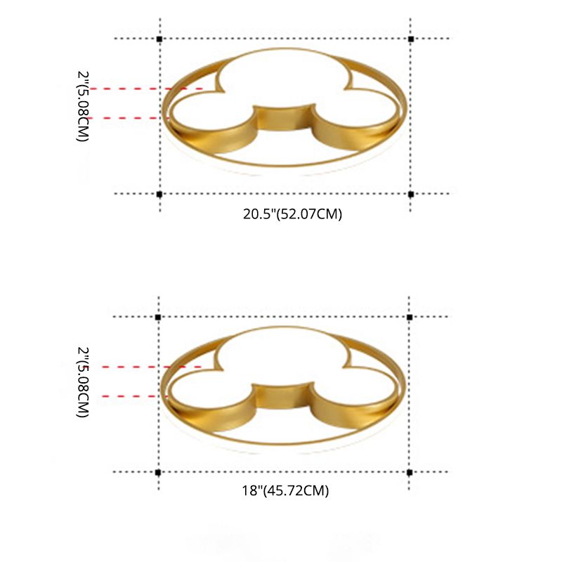 Luces de techo empotradas con forma de ratón, 1 luz, lámpara empotrada de acrílico con dibujos animados