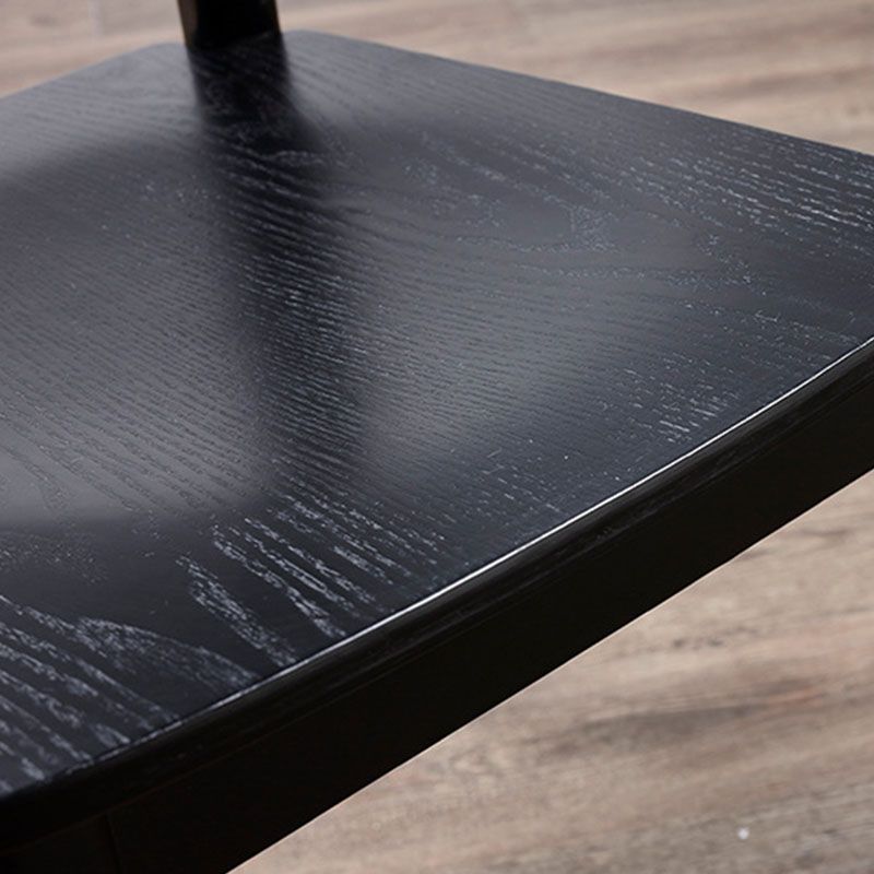 Wood Kitchen Dining Side Chair Ladder Back Side Chair in Black