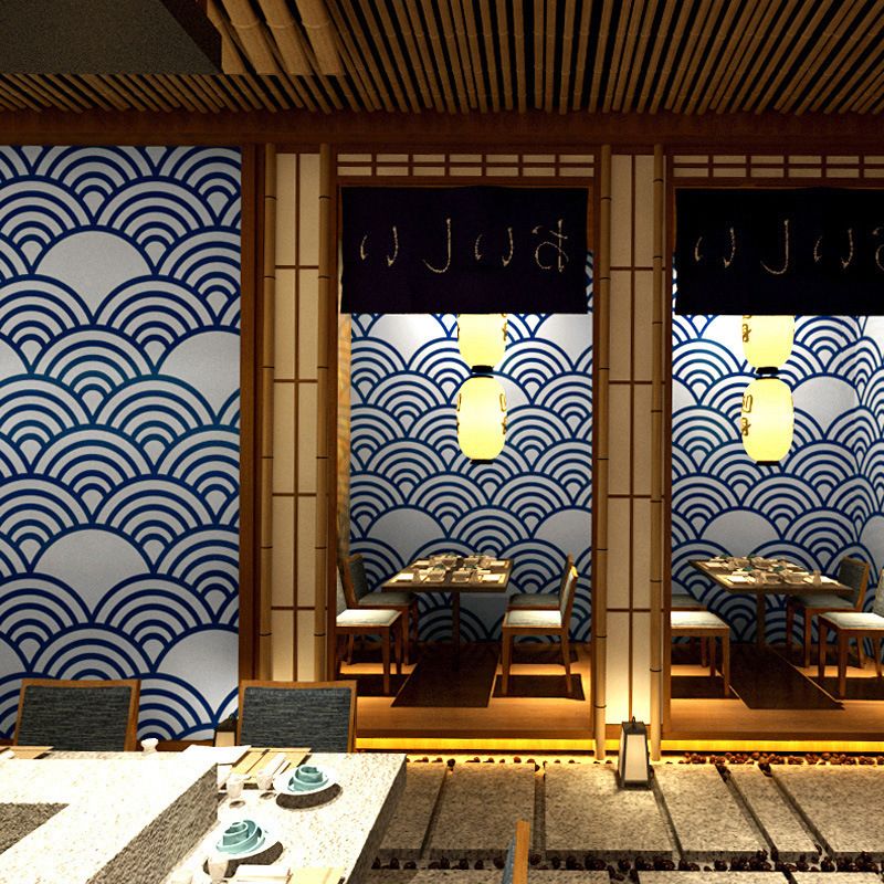 Japanese Restaurant Wallpaper Ukiyoe Painting Wave, 31-foot x 20.5-inch, Non-Pasted