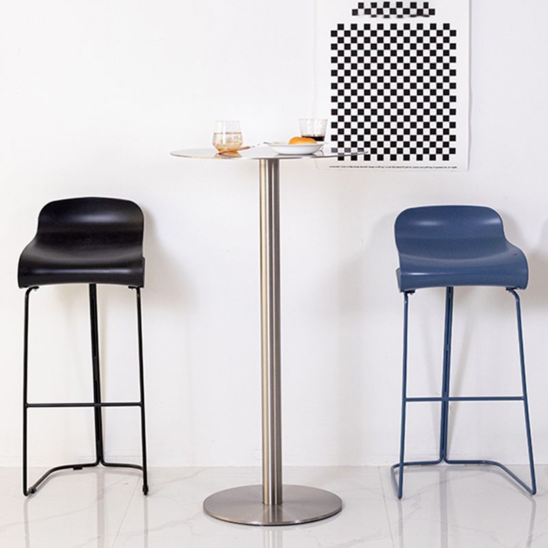 Industrial Metal Bar Dining Table Round Bistro Bar Table with Pedestal