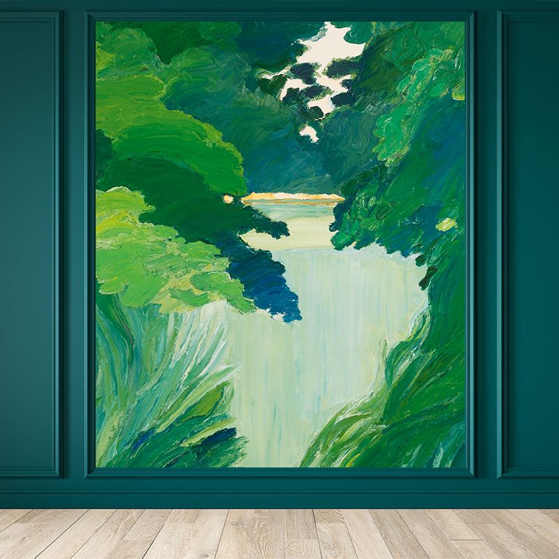 Stainproof Forest Landscape Mural Modern Aesthetics Non-Woven Wall Art, Custom Size Available