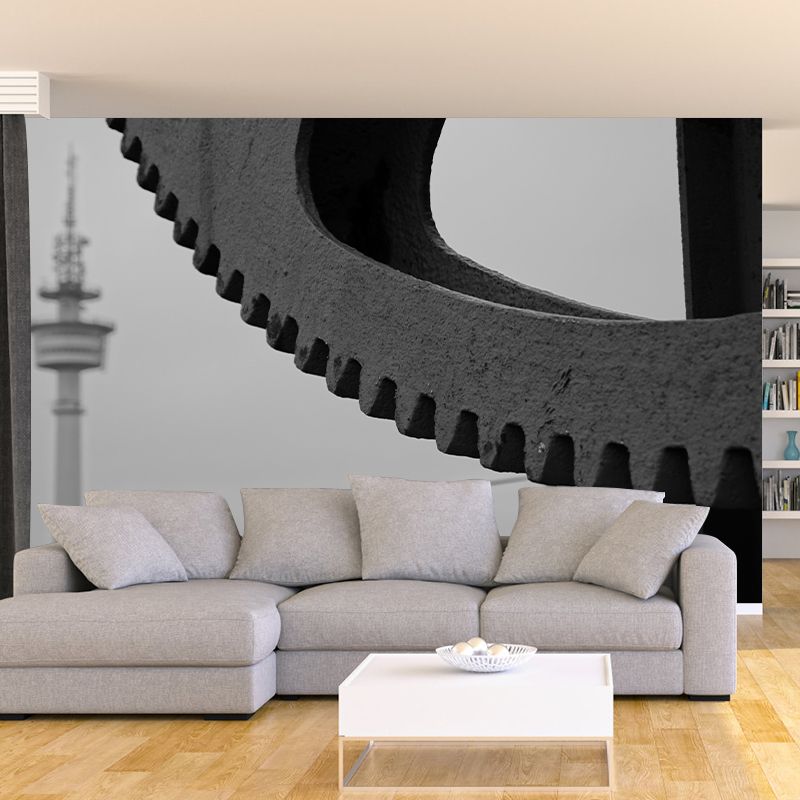 Stain Resistant Industrial Style Mural Wallpaper Metal Decorative Wall Art