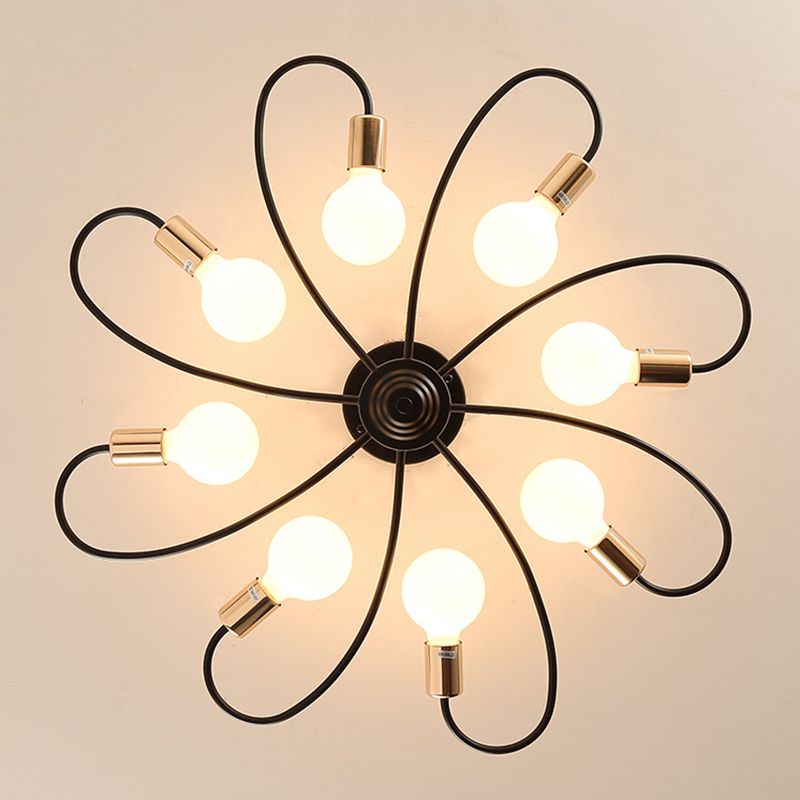 Spherical Opal Glass Flush Mount Ceiling Chandelier Modern Style Multi Lights Flush Mount Lamp